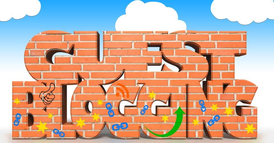 Clouds behind the guest blogging artwork