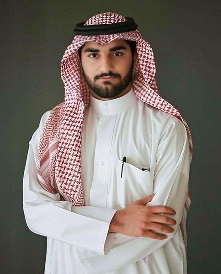 A man wearing arabic address