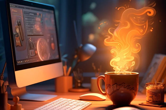 cup with a fire smock